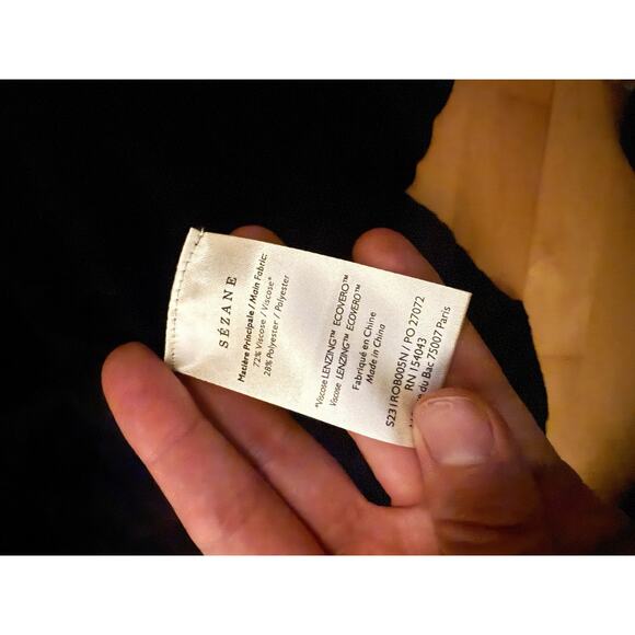 Sezane Black Cecilia Dress Knit Wrap Midi XS - Picture 5 of 5